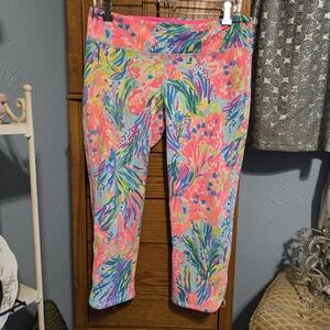 Lilly Pulitzer Pink and Blue Abstract Leggings